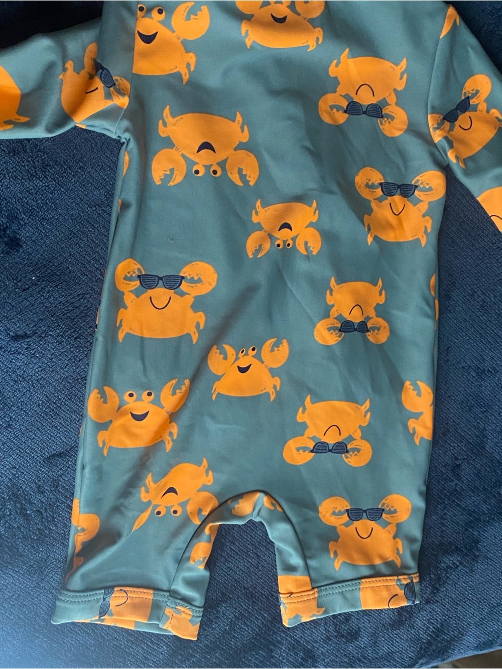 Carter's Teal One-Piece with Orange Crab Print